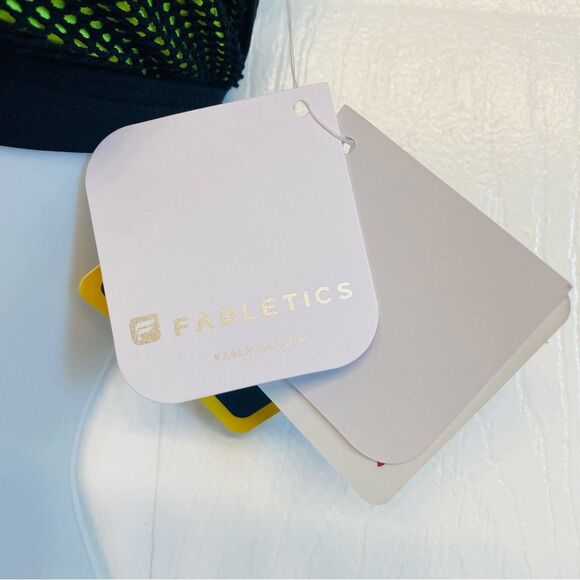 Fabletics Neon Costa Mesh Layer‎ Triangle Bikini Top Removable Cups Sz Large NEW - Picture 15 of 15